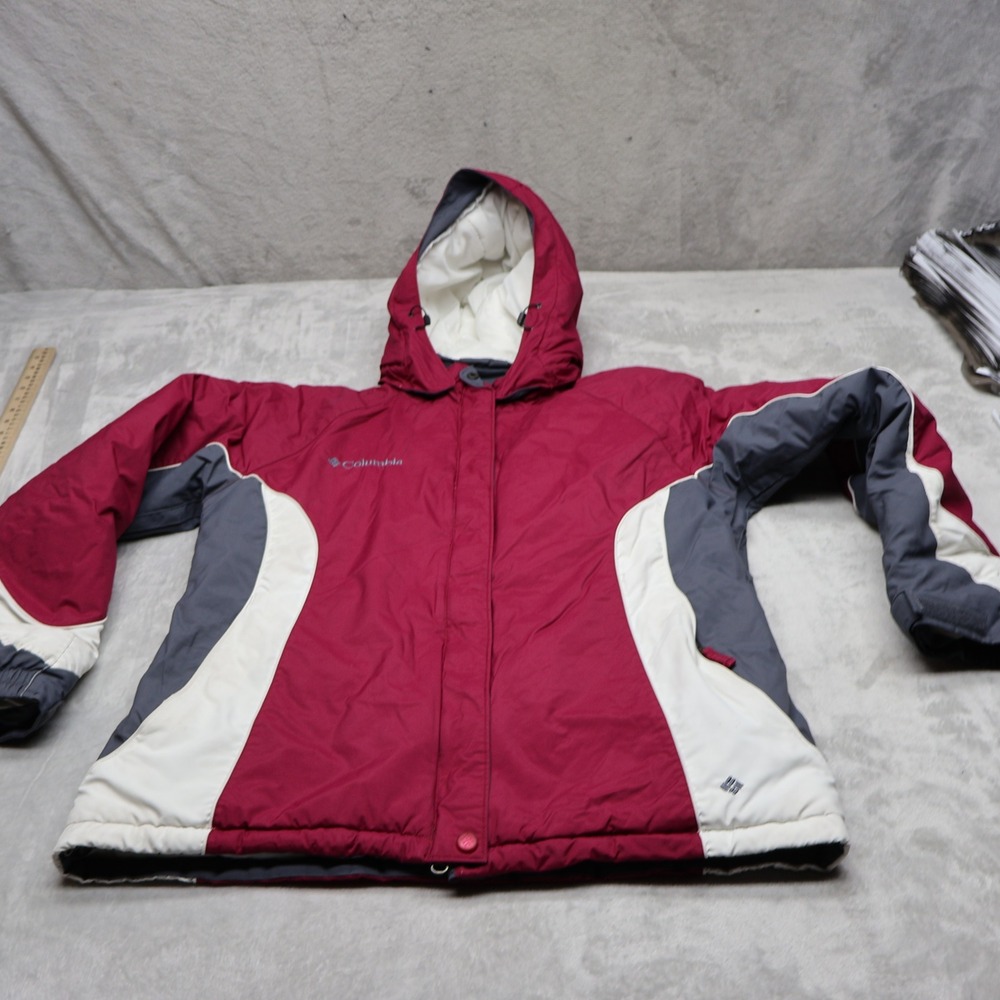 Columbia Jacket Womens Large Red Insulated Waterproof Ski Snow Winter Pit Zip